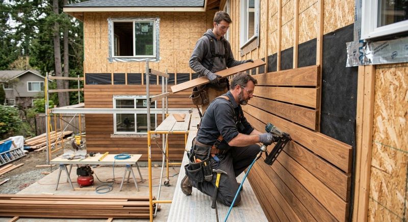 Hardwood Cladding Installation in Mystic, CT